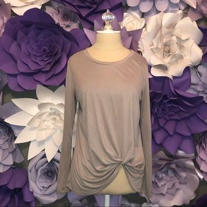 Beige Long Sleeve Top